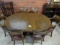 OAK DINING TABLE WITH 2 LEAVES AND 6 CHAIRS
