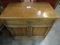 SMALL OAK DREXEL CHEST WITH SINGLE DRAWER OVER TWO DOORS