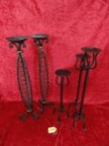 5 METAL CANDLE STICKS