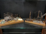 (2) COPPER RANCH SCULPTURES SIGNED BY TEE