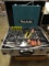 TOOL SET IN ALUMINUM CASE WITH MAKITA CORDLESS DRILL