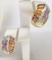 14KT YELLOW GOLD AND COLORED TOPAZ EARRINGS