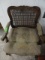 SIDE CHAIR WITH CANE BACK&  UPHOLSTERED SEAT