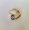 14KT GOLD, TANZANITE AND DIAMOND RING: (3.1G)