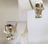 14KT WHITE GOLD AND DIAMOND EARRINGS