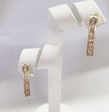 14KT YELLOW GOLD AND DIAMOND EARRINGS