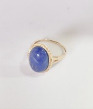 14KT YELLOW GOLD & LAPIS LAZULE RING: