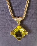 14KT YELLOW GOLD SET 20CT CITRINE PENDANT