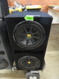 LARGE BLACK SPEAKER BOX WITH (2) KICKER SPEAKERS