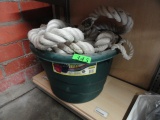 BUCKET OF LARGE ROPE