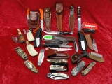 LARGE LOT OF ASSORTED SHEATH KNIVES