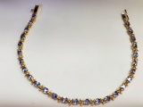 14KT YELLOW GOLD AND TANZANITE BRACELET