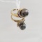14KT YELLOW GOLD, BLACK PEARL AND GEMSTONE RING