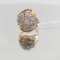 14KT YELLOW GOLD AND DIAMOND WATERFALL COCKTAIL RING
