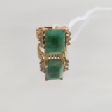 14KT GOLD AND CHRYSOPRASE RING