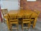 PINE HIGH TOP DINING TABLE AND 5 CHAIRS