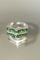 14 KT WHITE GOLD, EMERALD AND DIAMOND RING