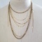 5 14KT YELLOW GOLD CHAIN NECKLACES-48.7GRAMS