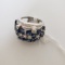 14KT WHITE GOLD, SAPPHIRE AND DIAMOND RING