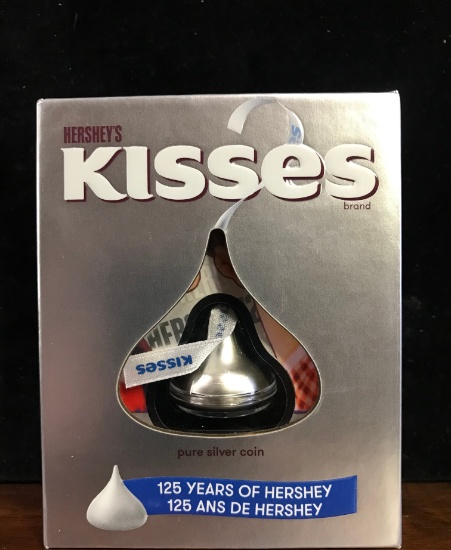 2019 39G PURE SILVER HERSHEY KISS COIN WITH BOX