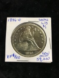 XF LOW MINTAGE 59,000 KEY DATE 1846-O SEATED LIBERTY SILVER DOLLAR