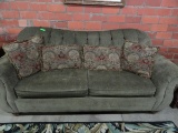 GREEN CHENILLE SOFA