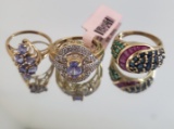 (3) 10KT GOLD FASHION RINGS: