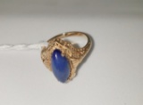 14KT YELLOW GOLD AND LAPIS RING
