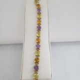 14KT YELLOW GOLD & AMETHYST BRACELET