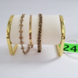 (3) 14KT YELLOW GOLD BRACELETS--15.9GRAMS