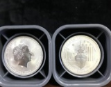 (2) ROLLS OF 25 AUSTRALIA 2015 BATTLE OF THE CORAL SEA 1/2 OZ .999 SILVER COINS