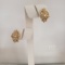 14KT YELLOW GOLD AND DIAMOND EARRINGS,