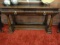 DISTRESSED MAHOGANY CONSOLE TABLE,