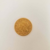 1869-S $2.50 LIBERTY GOLD COIN, SCARCE DATE