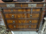 REGENCY STYLE FLAME MAHOGANY CHEST OF DRAWERS 21