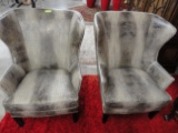 (2) ALLIGATOR WINGBACK CHAIRS