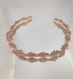 14KT YELLOW GOLD AND PINK AMETHYST BRACELET