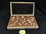 DISPLAY BOX OF 28 NATIVE AMERICAN POINTS