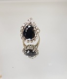 14KT WHITE  GOLD AND SAPPHIRE RING