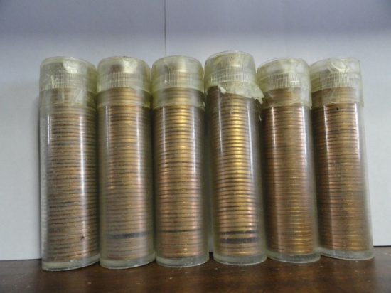 6 ROLLS OF (50) BU RED 1960-D LINCOLN CENTS