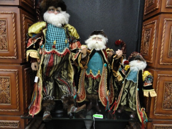 (4) KATHERINE'S COLLECTION SANTAS: 36", 6" AND (2) 20" TALL