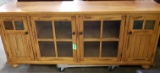 OAK MISSION STYLE CONSOLE CABINET