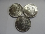 (3) BU 1887 MORGAN SILVER DOLLARS