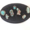 (7) NAVAJO STERLING AND TURQUOISE RINGS: