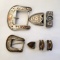 (2) VOGT STERLING AND 10KT GOLD BELT BUCKLE SETS: