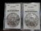 (2) ACC GRADED MS70 2005 SILVER AMERICAN EAGLE COINS