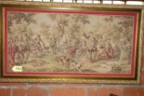 DECORATIVE TAPESTRY ARTWORK IN GOLD AND RED FRAME 43