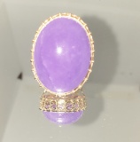 14KT GOLD AND JADITE RING: