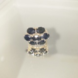 10KT GOLD AND SAPPHIRE RING: H