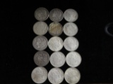 (15) CIRCULATED MORGAN SILVER DOLLARS,